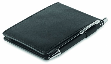 Logo trade corporate gifts picture of: A7 notepad in PU pouch w/pen