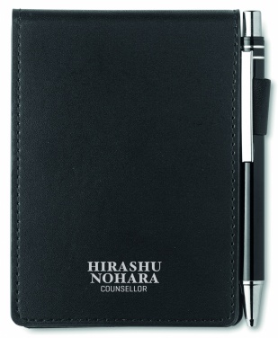 Logo trade promotional product photo of: A7 notepad in PU pouch w/pen