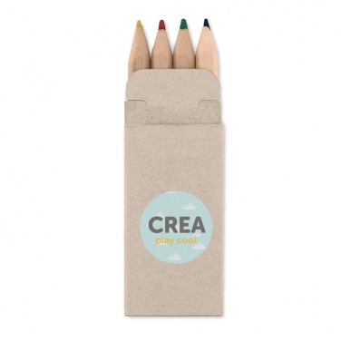Logo trade promotional giveaways image of: 4 mini coloured pencils