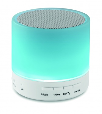 Logo trade advertising product photo of: Round wireless speaker LED