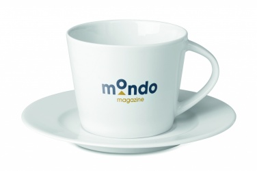 Logo trade promotional giveaways image of: Cappuccino cup and saucer