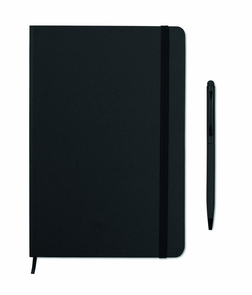 Logo trade promotional giveaway photo of: A5 notebook w/stylus 72 lined