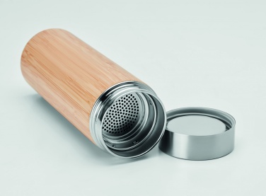 Logo trade promotional items image of: Double wall bamboo flask 400ml