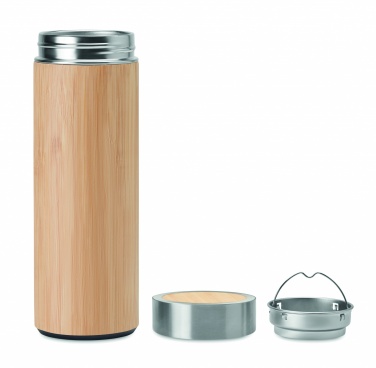 Logo trade advertising product photo of: Double wall bamboo flask 400ml