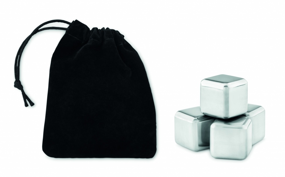 Logotrade promotional giveaways photo of: Set of 4 SS ice cubes in pouch