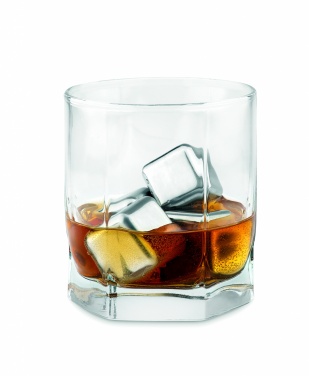 Logo trade business gifts image of: Set of 4 SS ice cubes in pouch