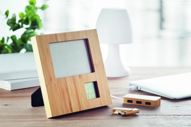 Logo trade promotional merchandise picture of: Photo frame with weather statio