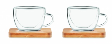 Logo trade promotional gift photo of: Set of 2 double wall espresso