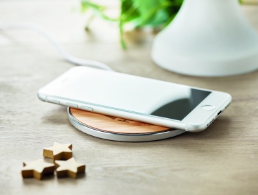 Logo trade promotional gifts picture of: Bamboo wireless charger 10W DESPAD