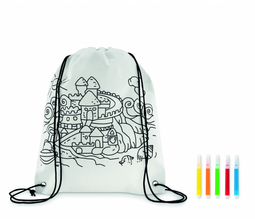 Logo trade business gift photo of: Non woven kids bag with pens