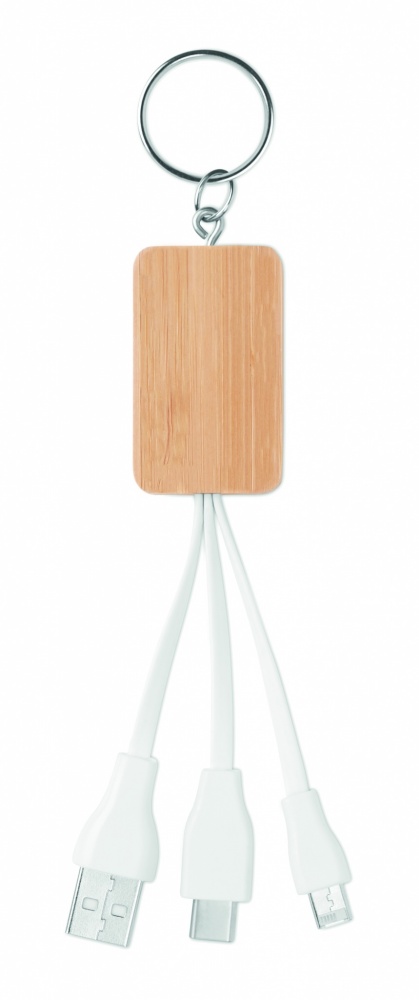 Logo trade promotional items picture of: Bamboo 3-in-1 cable