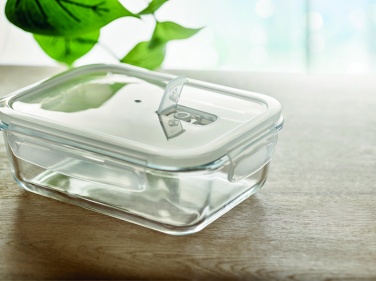 Logo trade promotional giveaways image of: Glass lunchbox & PP lid 900ml