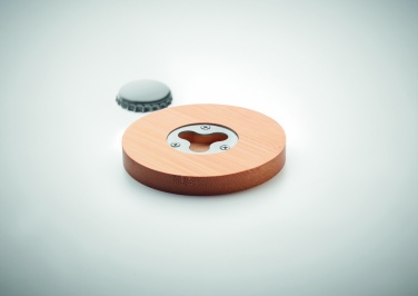 Logo trade business gift photo of: Bamboo bottle opener/ coaster DAKAI