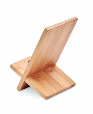 Logo trade promotional item photo of: Bamboo phone stand/ holder WHIPPY