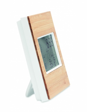 Logotrade promotional item picture of: Weather station bamboo front TURKU