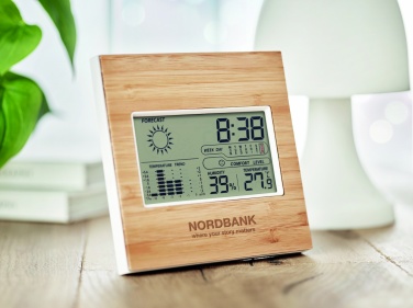 Logotrade corporate gift picture of: Weather station bamboo front TURKU