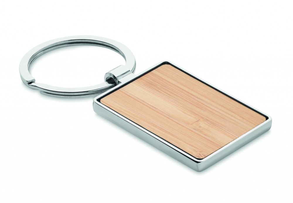 Logotrade promotional gift picture of: Rectangular key ring bamboo WEST