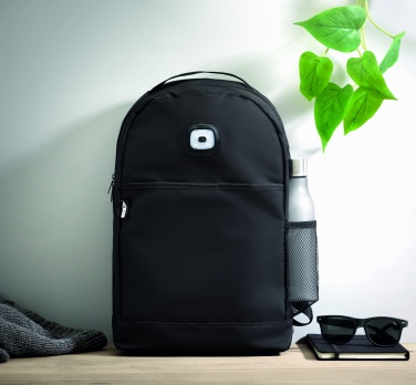 Logo trade corporate gift photo of: Backpack in RPET & COB light