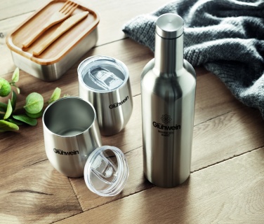 Logo trade promotional giveaway photo of: Double walled bottle & mug set