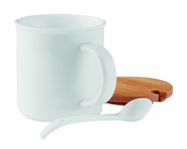 Logo trade business gift photo of: Porcelain mug with spoon
