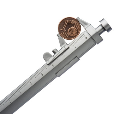 Logotrade business gift image of: Plastic ballpen with sliding calliper PRESCOT