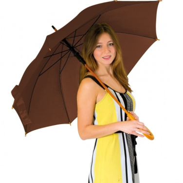 Logo trade promotional merchandise image of: Wooden automatic umbrella Nancy