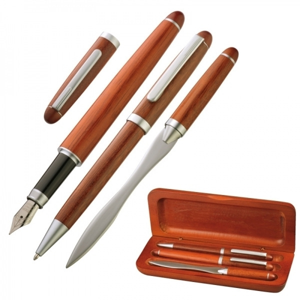Logotrade corporate gift image of: Rosewood writing set BANGKOK