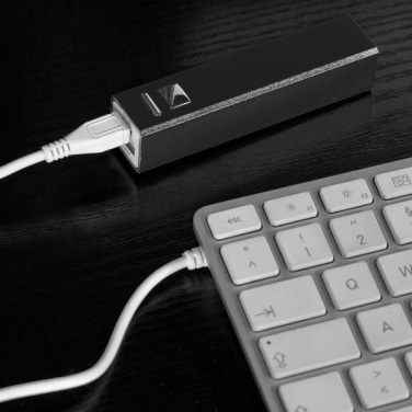 Logo trade promotional giveaways image of: Metal power bank PORT HOPE 2200mAh