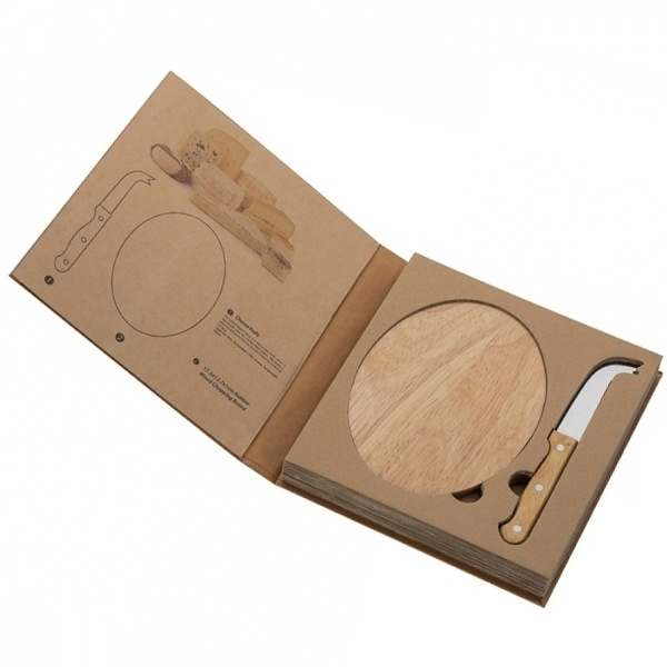 Logotrade corporate gift picture of: Cheese chopping board with knife GOUDA