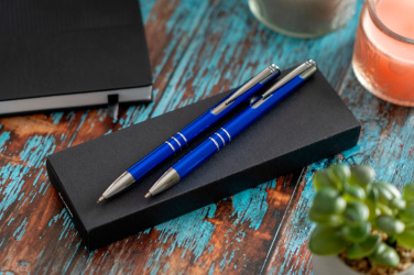 Logo trade promotional gifts image of: Metal writing set CLAREMONT