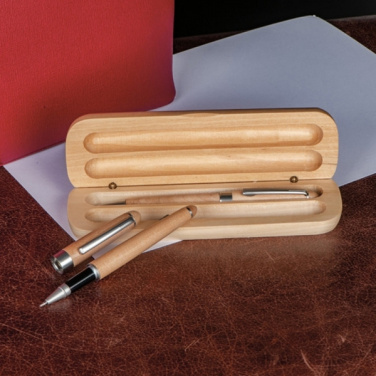 Logotrade business gift image of: Wooden writing set ballpen and roller INDIANAPOLIS