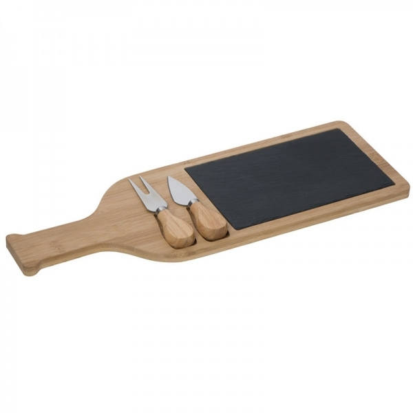 Logotrade promotional products photo of: Cheese chopping board with slate plate CALAIS