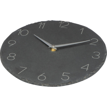 Logo trade corporate gift photo of: Slate wall clock GRAZ
