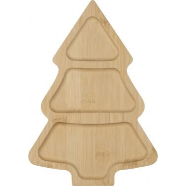 Logo trade promotional merchandise photo of: Bamboo snack tray LOUISVILLE