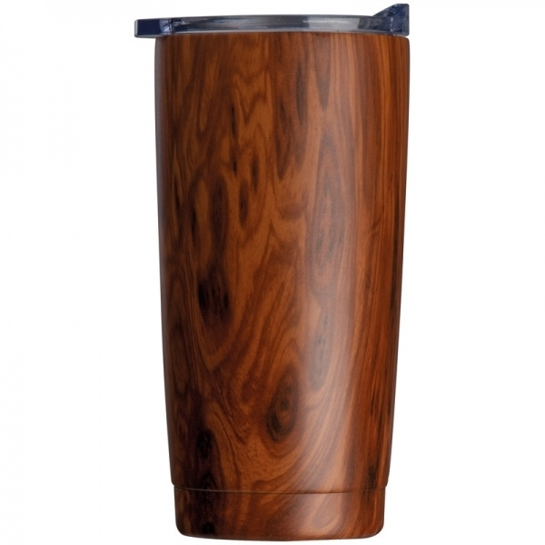 Logotrade promotional item image of: Stainless steel mug with wooden look COSTA RICA 550 ml