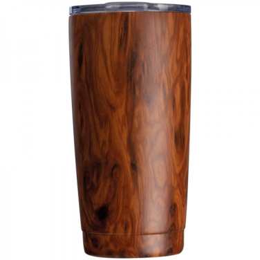 Logo trade promotional gifts image of: Stainless steel mug with wooden look COSTA RICA 550 ml