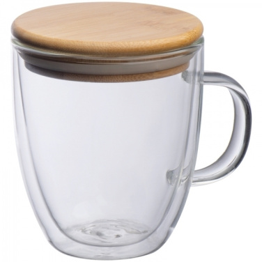 Logotrade promotional item image of: Double-walled glass cup GERTHE 350 ml