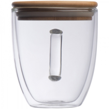 Logo trade promotional merchandise image of: Double-walled glass cup GERTHE 350 ml
