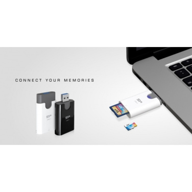 Logo trade promotional merchandise picture of: MicroSD and SD card reader Silicon Power Combo 3.1