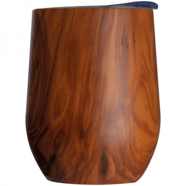Logo trade promotional products image of: Stainless steel mug with wooden look BRIGHTON 380 ml