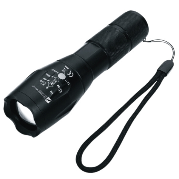 Logotrade promotional gift image of: Flashlight ANTELAO Schwarzwolf