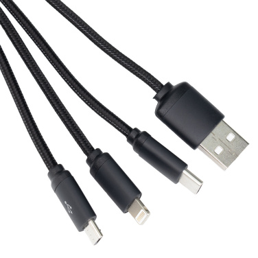Logotrade promotional giveaway picture of: 3in1 long cable with elighted logo for engraving, W201TG