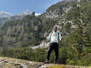 Logo trade promotional giveaways image of: Trekking poles DENALI Schwarzwolf