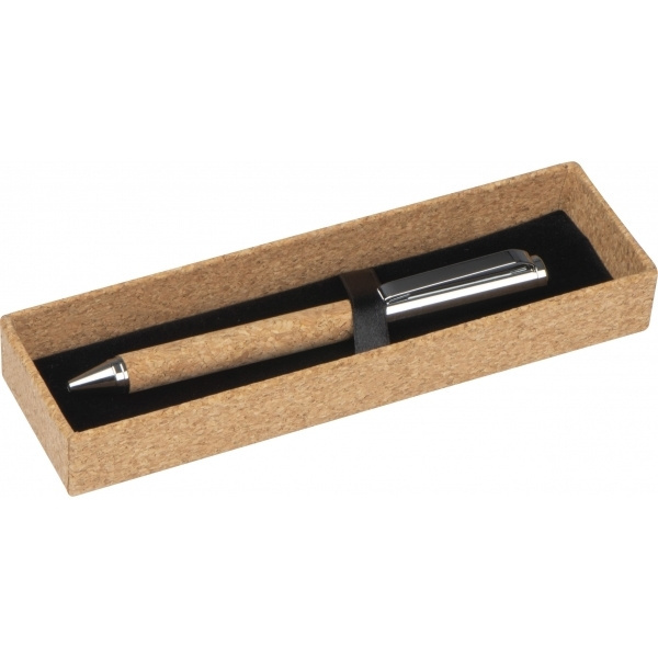 Logotrade promotional merchandise image of: Twist-ballpen metal and cork LILLEHAMMER
