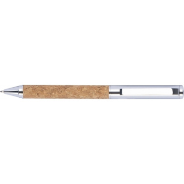 Logo trade promotional merchandise picture of: Twist-ballpen metal and cork LILLEHAMMER