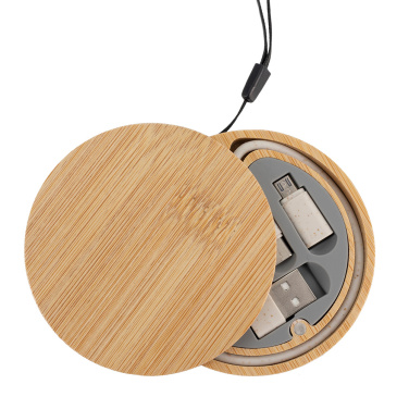 Logo trade promotional products picture of: 4in1 cable in wooden case, LH-ZM01