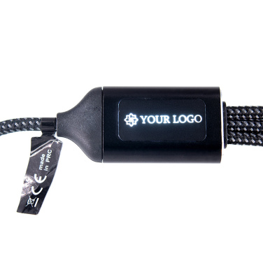 Logo trade promotional items image of: 3 in 1 cable with elighted logo Pierre Cardin