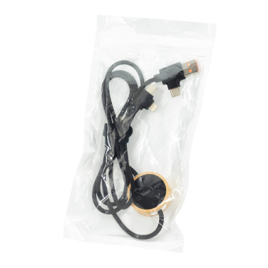 Logo trade promotional products image of: 4in1 long wooden cable with elighted logo for engraving