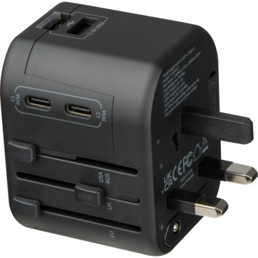 Logo trade business gifts image of: Travel Adapter Maracena