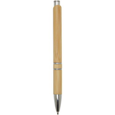 Logo trade corporate gifts picture of: Wicker bamboo ballpoint pen